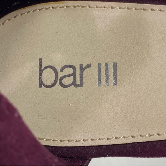 Hidden Platform Heels with Ankle Straps, Burgundy Ultra Suede, Bar III - Picture 13 of 16